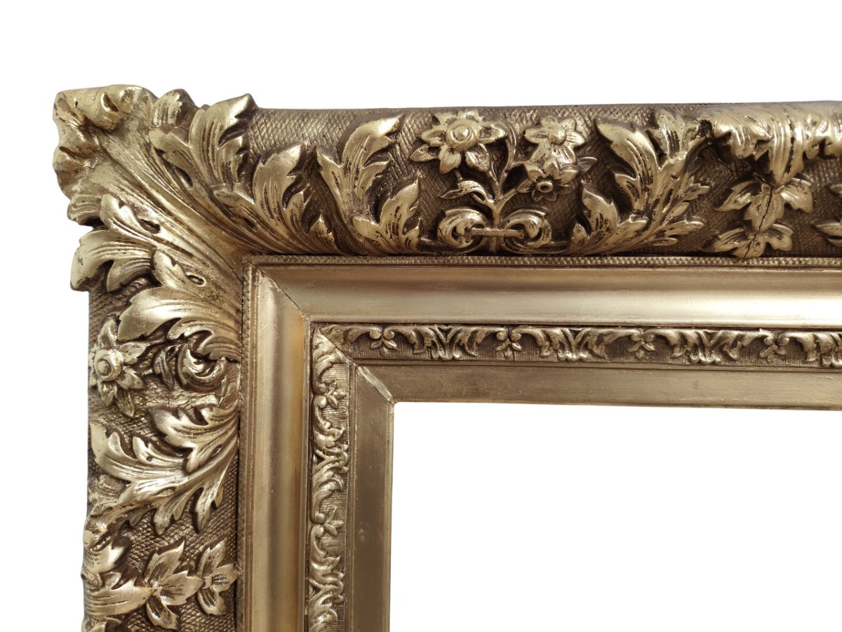 Napoleon III Frame In Wood And Gilded Stucco-photo-2