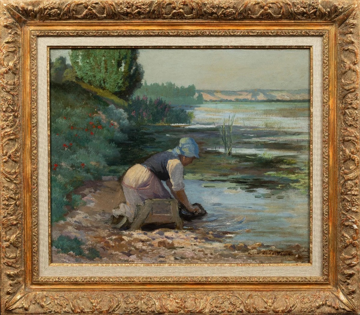 Louis Le Poittevin (1847-1909) ''washerwomen On The Banks Of The Seine''-photo-1