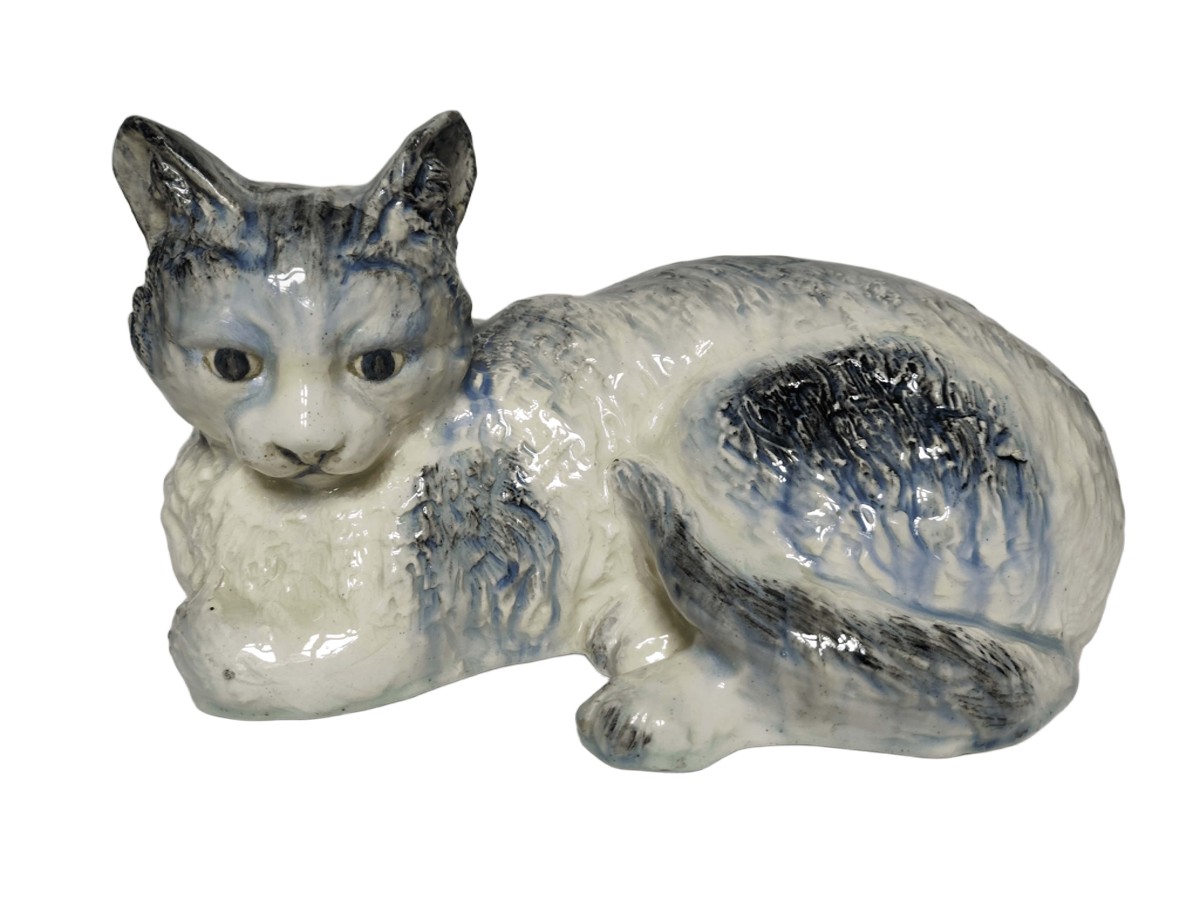 Majolica - Chat signé Delphin Massier (1836-1907)