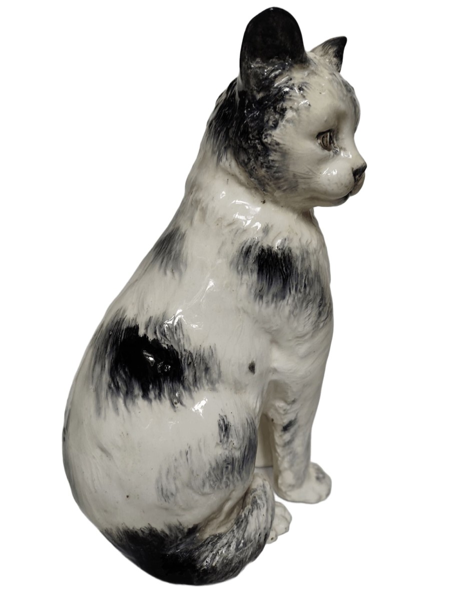 Majolica - Chat signé Delphin Massier (1836-1907)