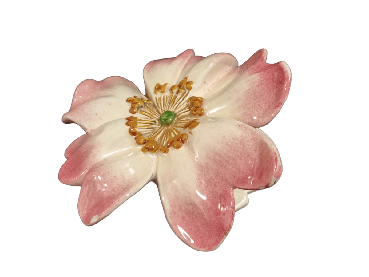 Majolica - ''dog Rose'' Wall Pocket By Delphin Massier (1836 - 1907) Vallauris-photo-2