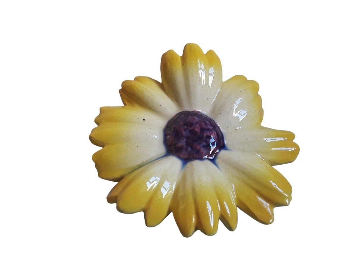Majolica - Wall Sconce Flower Holder In Slipware, Signed Jérôme Massier