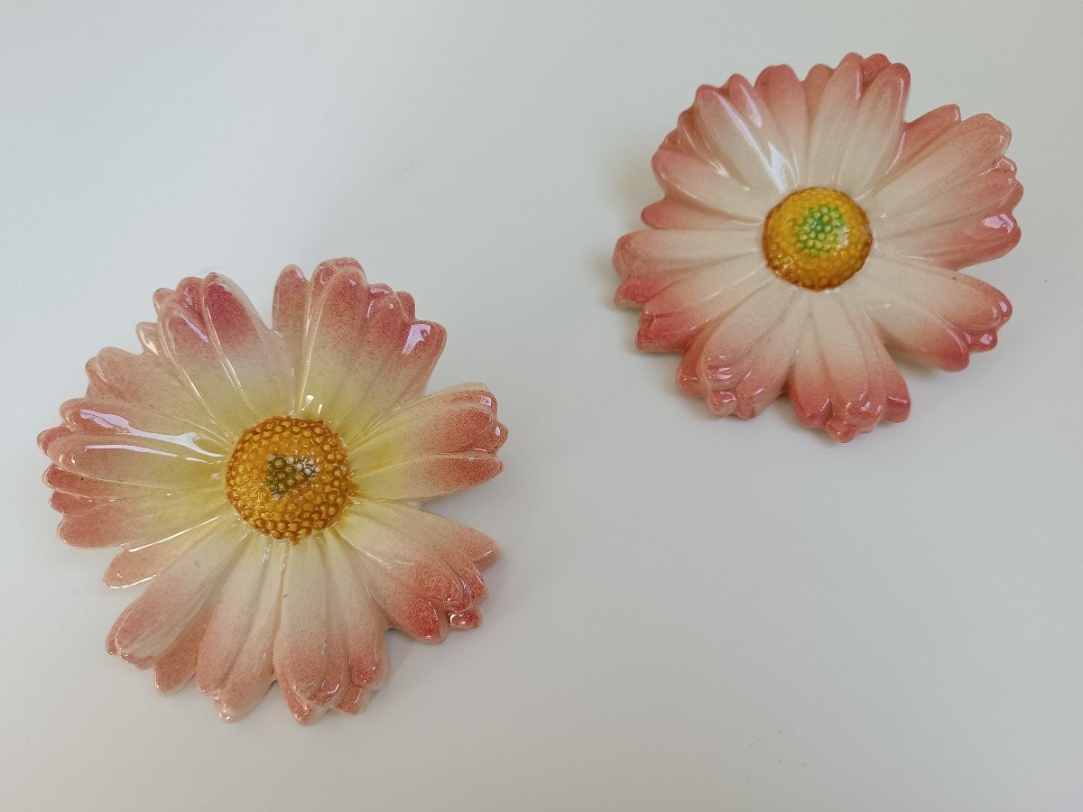 Majolica - Daisy Wall Pocket By Delphin Massier (circa 1890)-photo-2