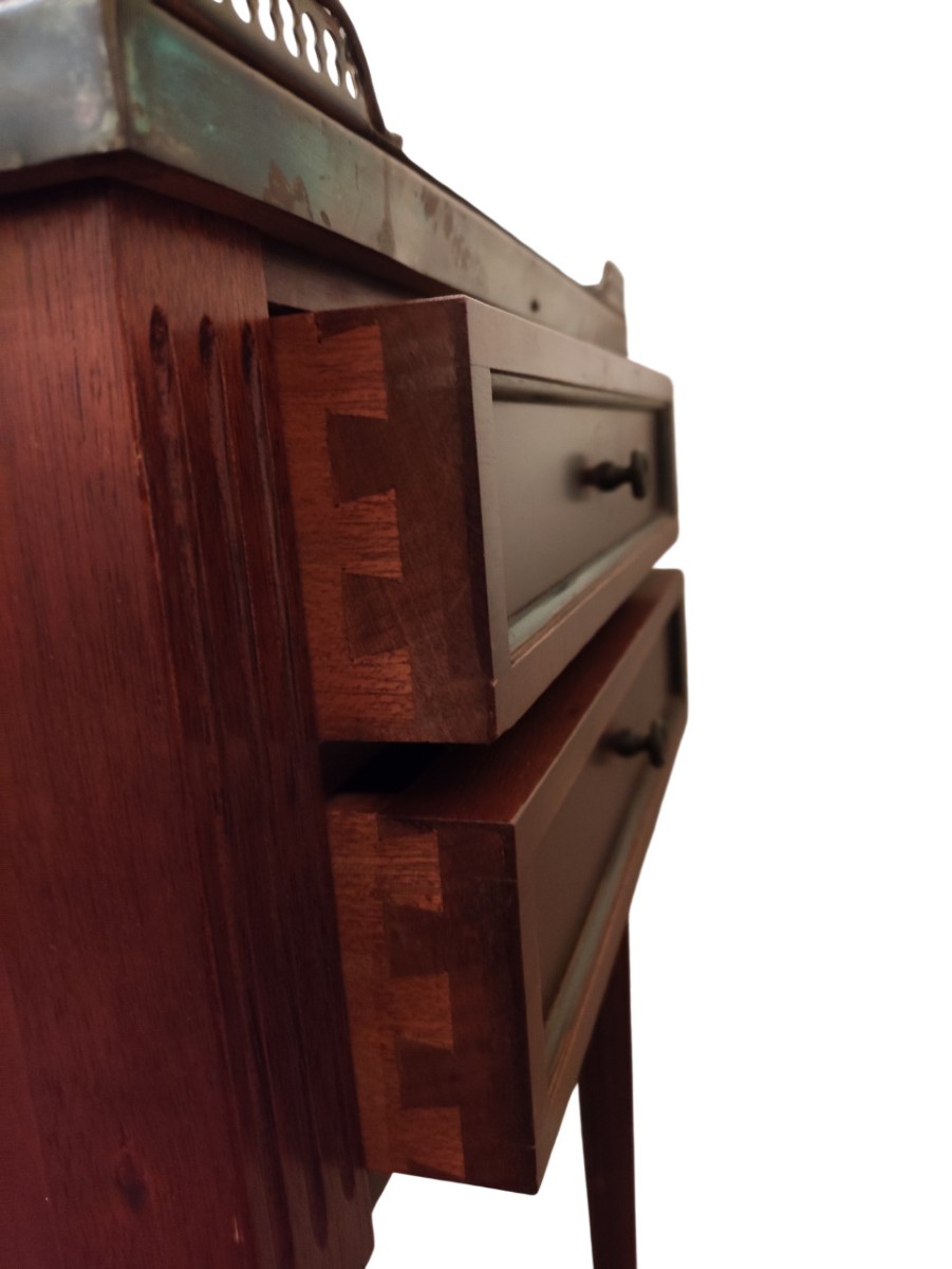 Table chiffonnière écritoire acajou de style Louis XVI (Circa 1900)-photo-4