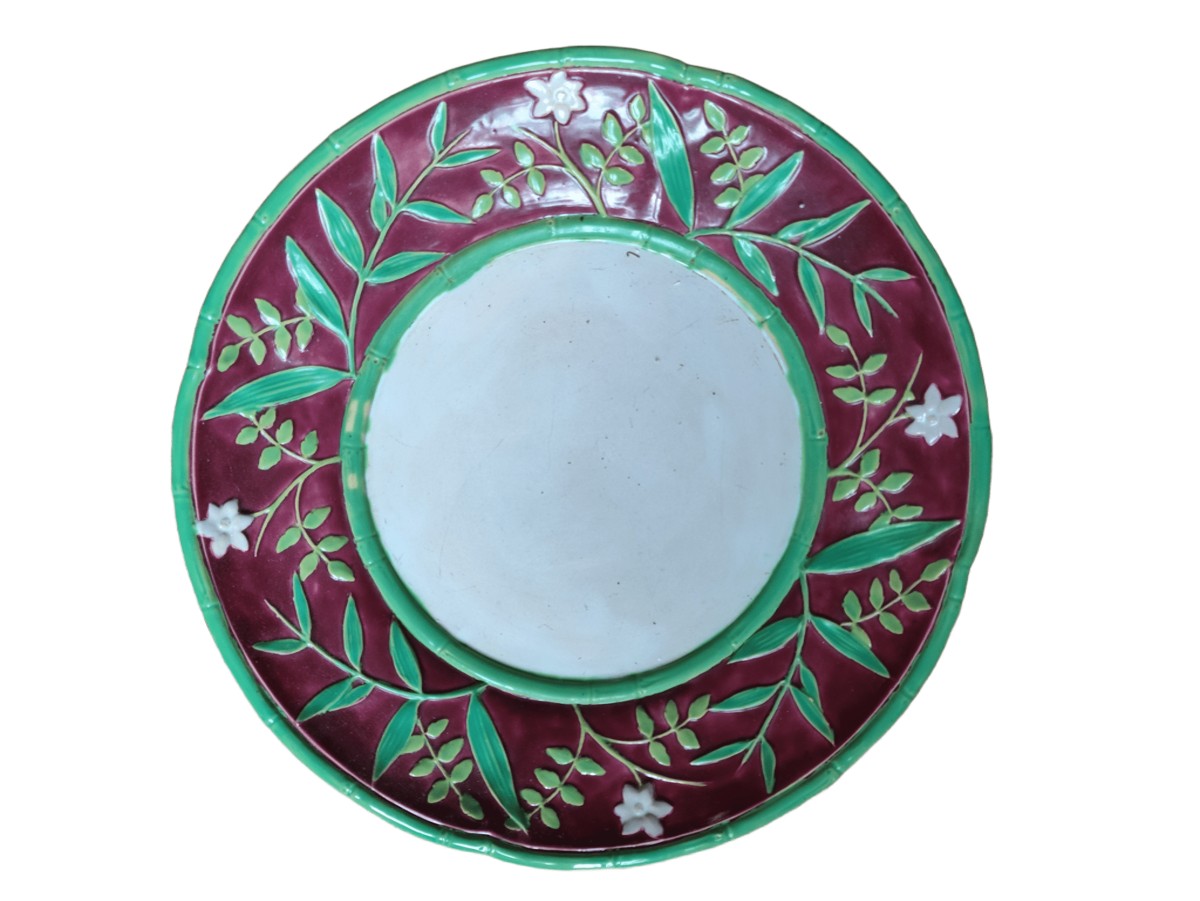 Majolica - ‘’bamboo’’ Minton Cache-pot (dated 1861)-photo-3