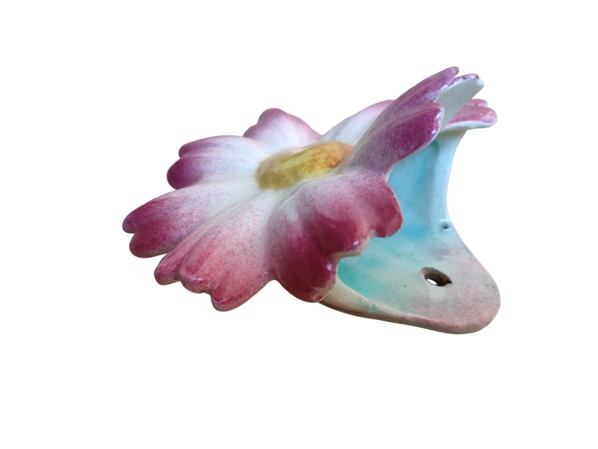 Majolica - Daisy Wall Pocket By Jérôme Massier Fils (circa 1890)-photo-3