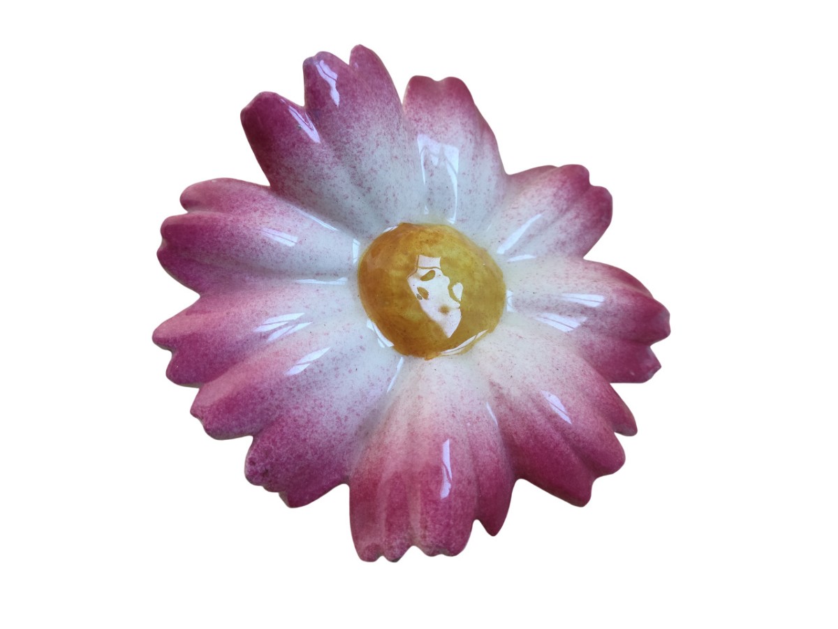 Majolica - Daisy Wall Pocket By Jérôme Massier Fils (circa 1890)