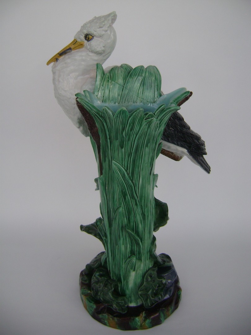 An Impressive Minton Majolica Stork Stick Stand By Joseph Holdcroft (circa 1880)-photo-2