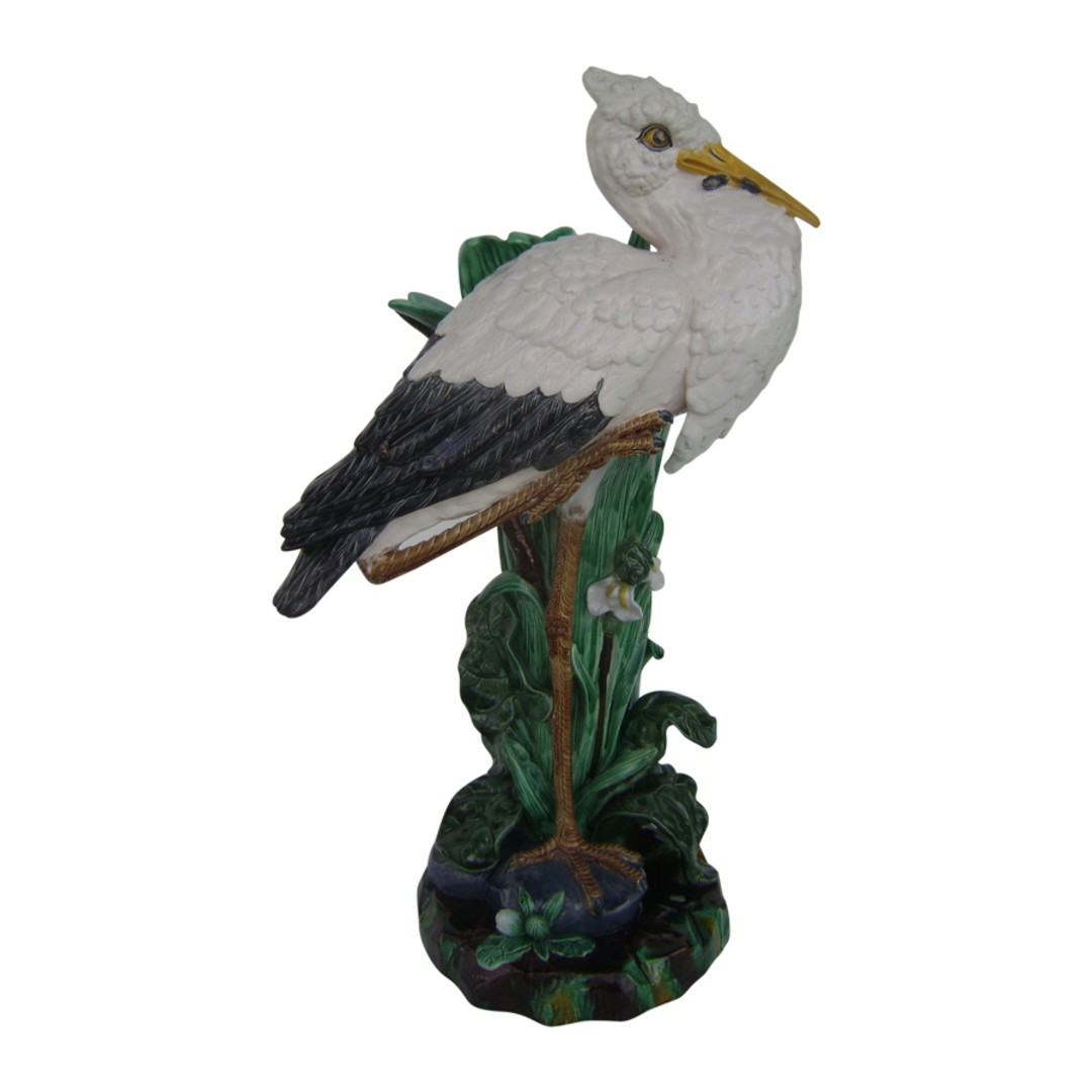 An Impressive Minton Majolica Stork Stick Stand By Joseph Holdcroft (circa 1880)