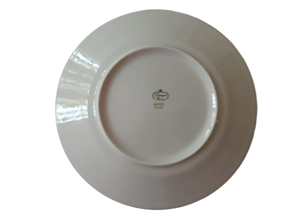 Service de table en porcelaine de Limoges ‘’décor au cygne’’ Filet Platinum - Vintage 1960-photo-3