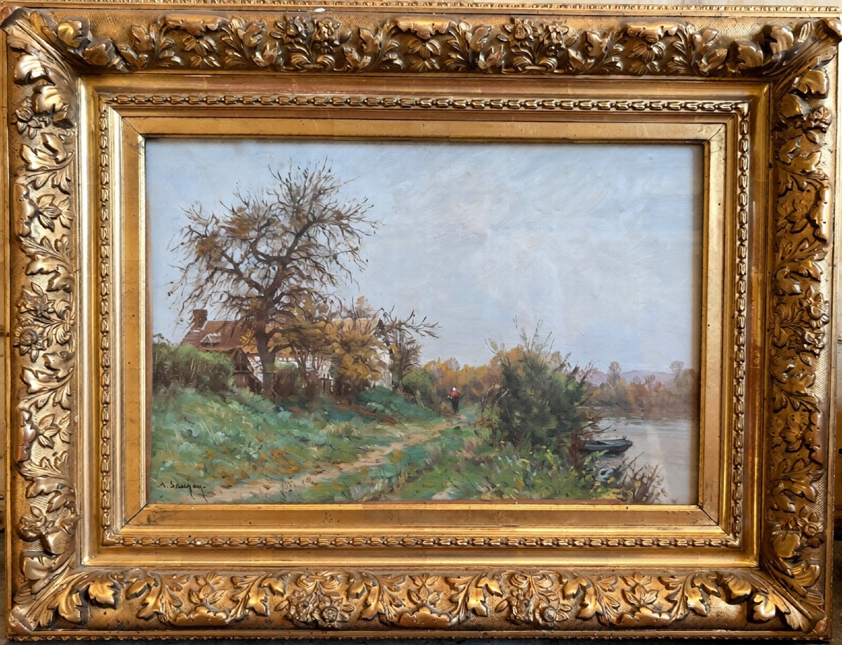   Jacques Adrien Sauzay (1841-1928) ‘’Les bords de la Seine’’