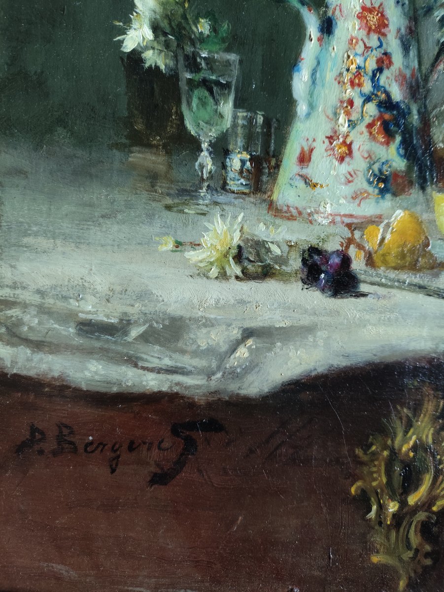 Denis Pierre Bergeret (1846-1910) ‘’Nature morte au service à thé’’-photo-2