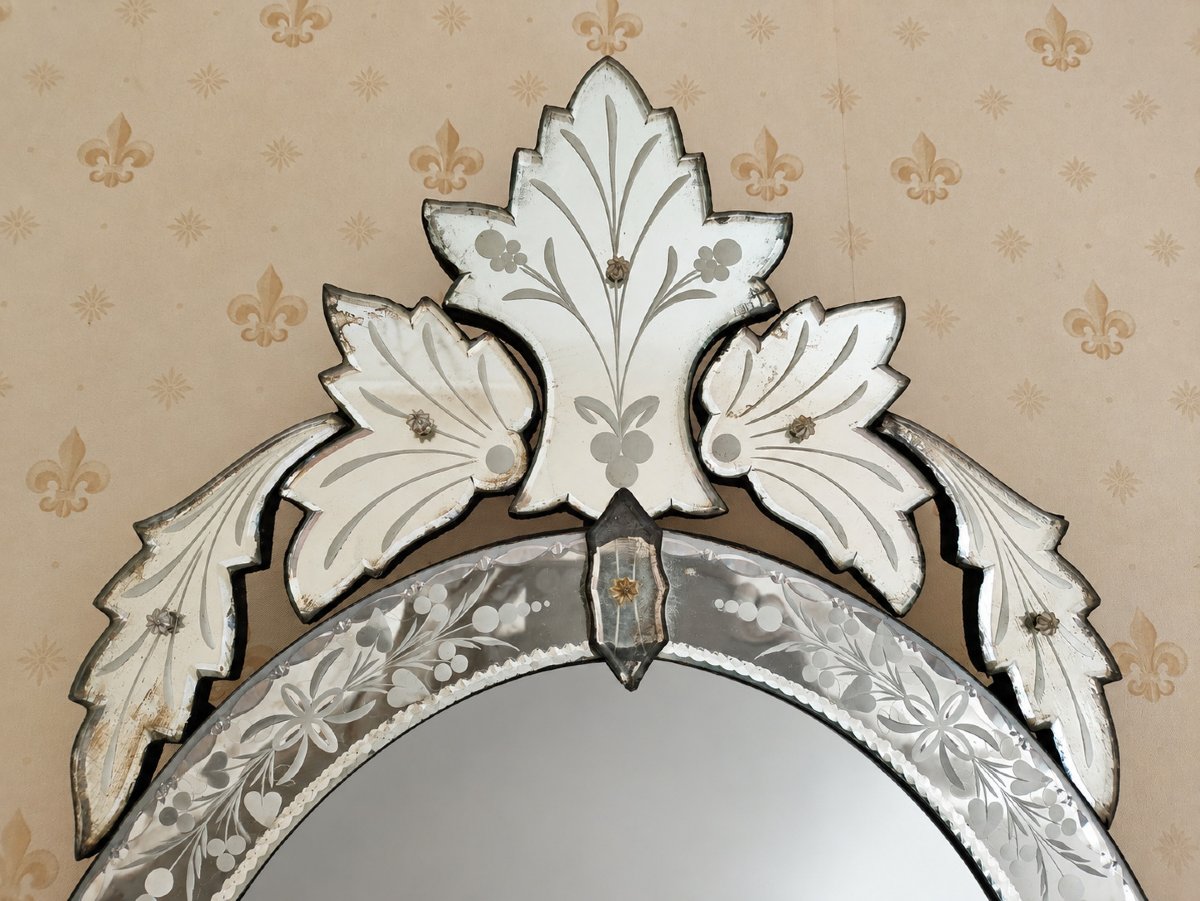Oval Venetian Glass Mirror-photo-2
