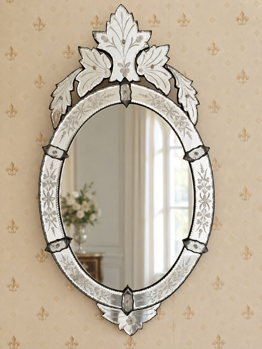 Oval Venetian Glass Mirror