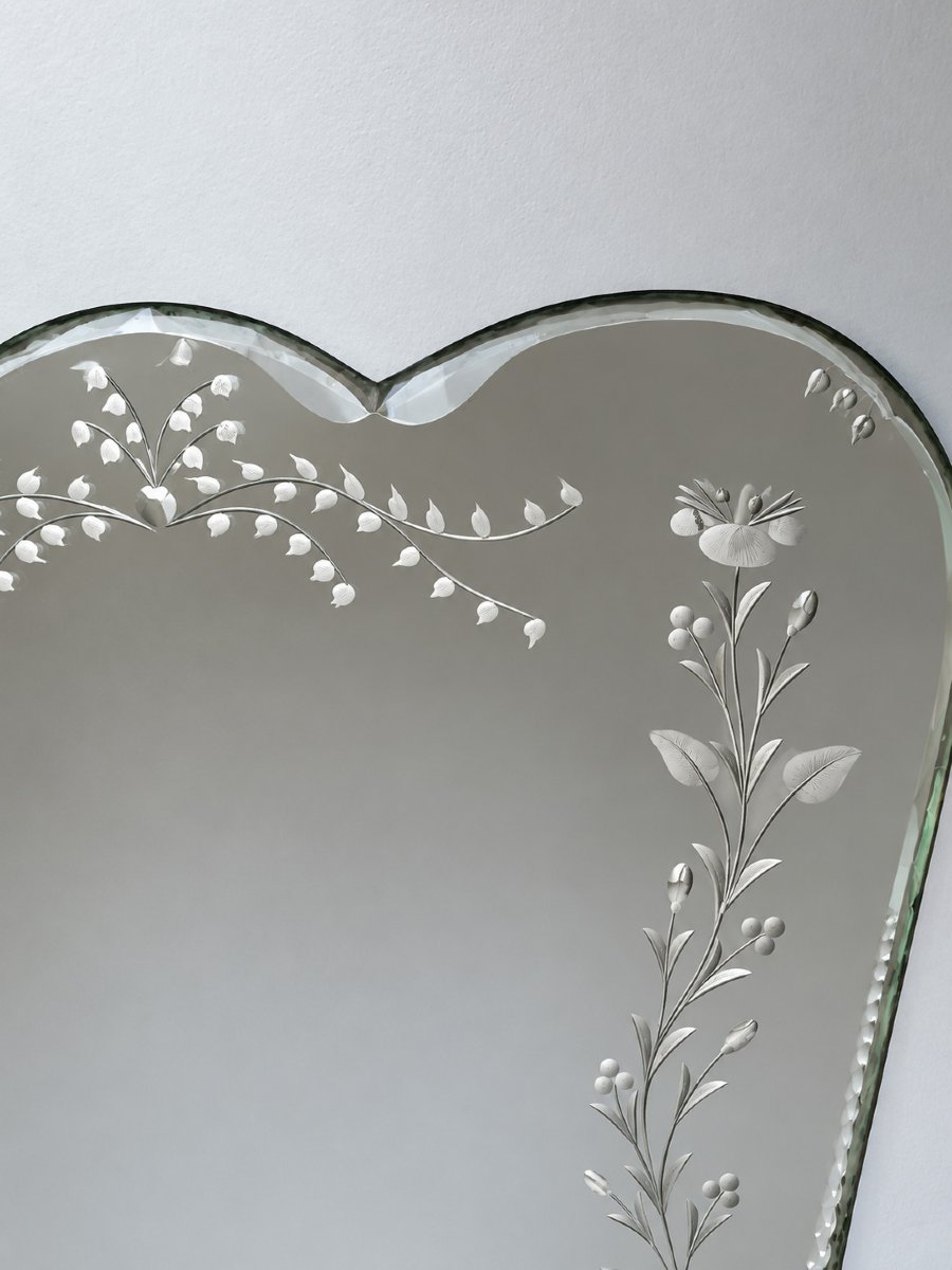 Miroir de table en verre de Venise