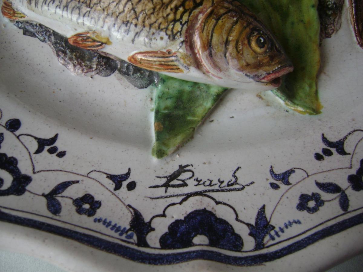 Palissy Style - French Majolica Figural “trompe-l’oeil” Signed Léon Brard (1830-1902)-photo-3