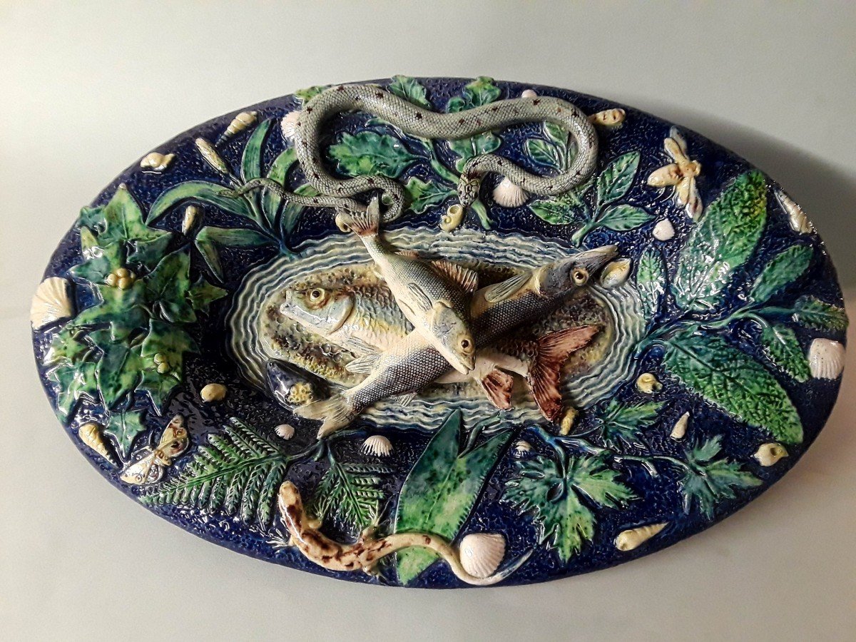 Palissy Style - French Majolica Figural “trompe-l’oeil” By Victor Barbizet (1808-1884)