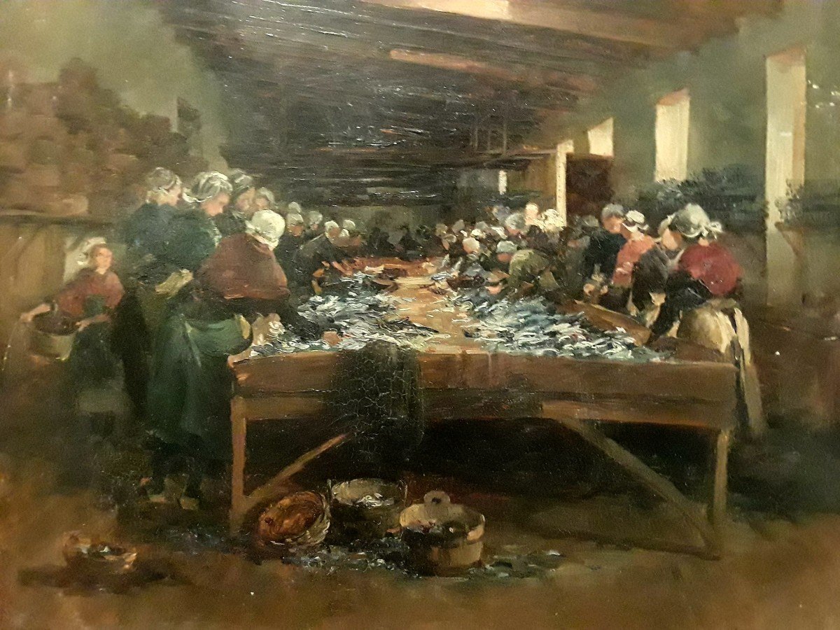 Gabriel Edouard Thurner (1840-1907) ‘’Le marché aux poissons’’-photo-2