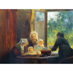 Gabriel Edouard Thurner (1840-1907) ''breton Interior Scene''