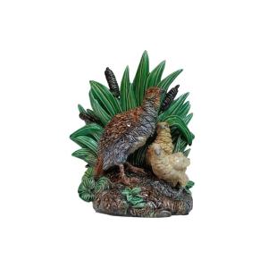 Majolica - Rare Hugo Lonitz Partridge & Chicks Planter