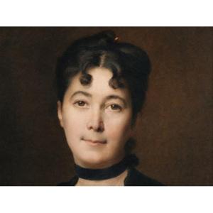 Euphémie Muraton (1840-1914) ‘’Portrait de femme aux œillets rouges’’ 