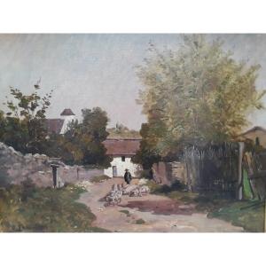 Clovis Terraire (1858 - 1931) ‘’Porcher avec son troupeau de cochons’’