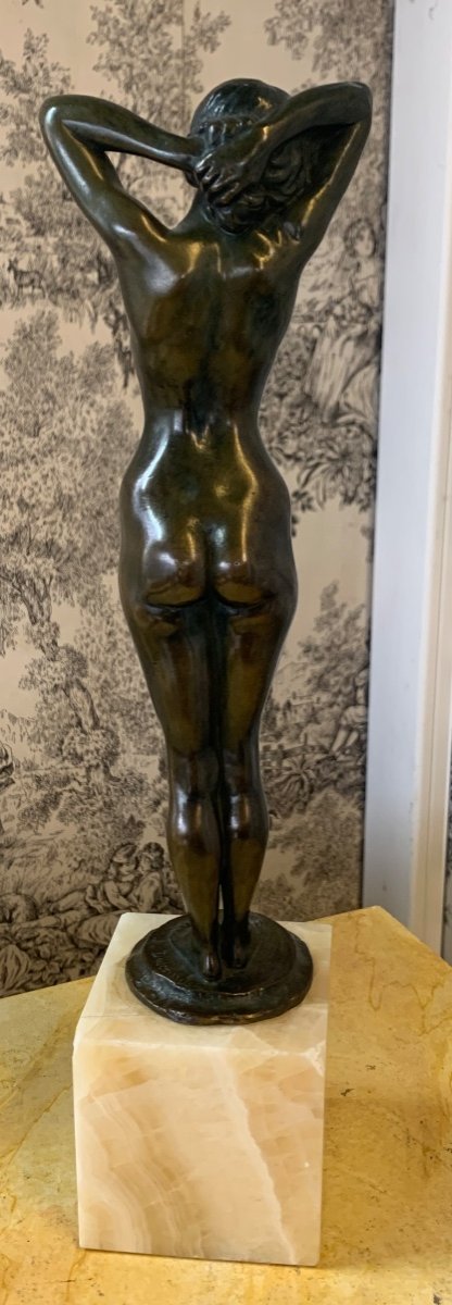 Joe Descomps (1869-1950) - The Awakening - Bronze Proof With Nuanced Brown-green Patina -photo-1