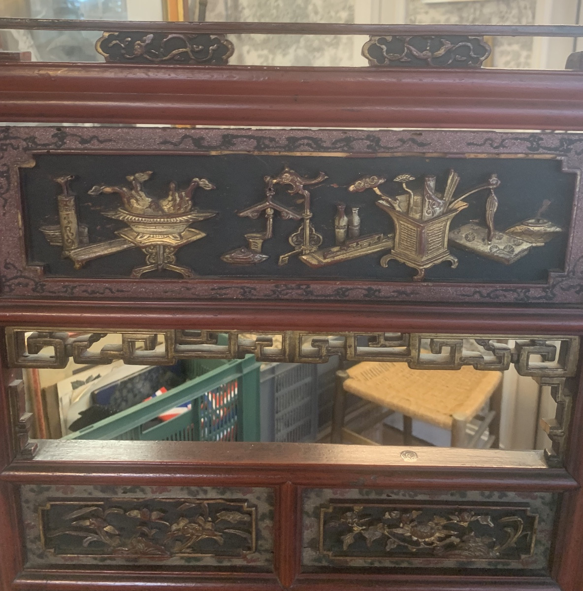 Red And Gold Lacquered Wooden Altar - China, Late 19th Century-photo-1