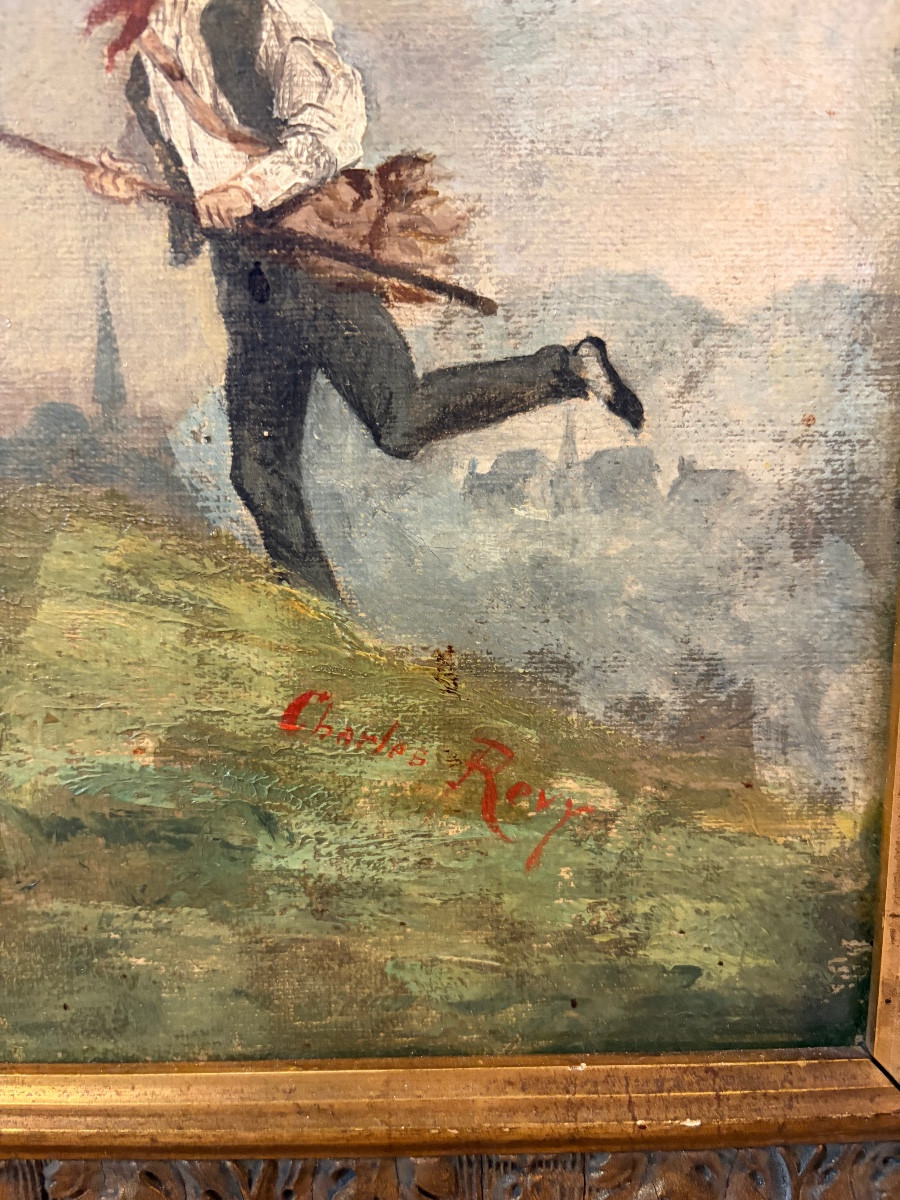 Oil On Canvas, 19th Century - Figures With Animal Heads-photo-3