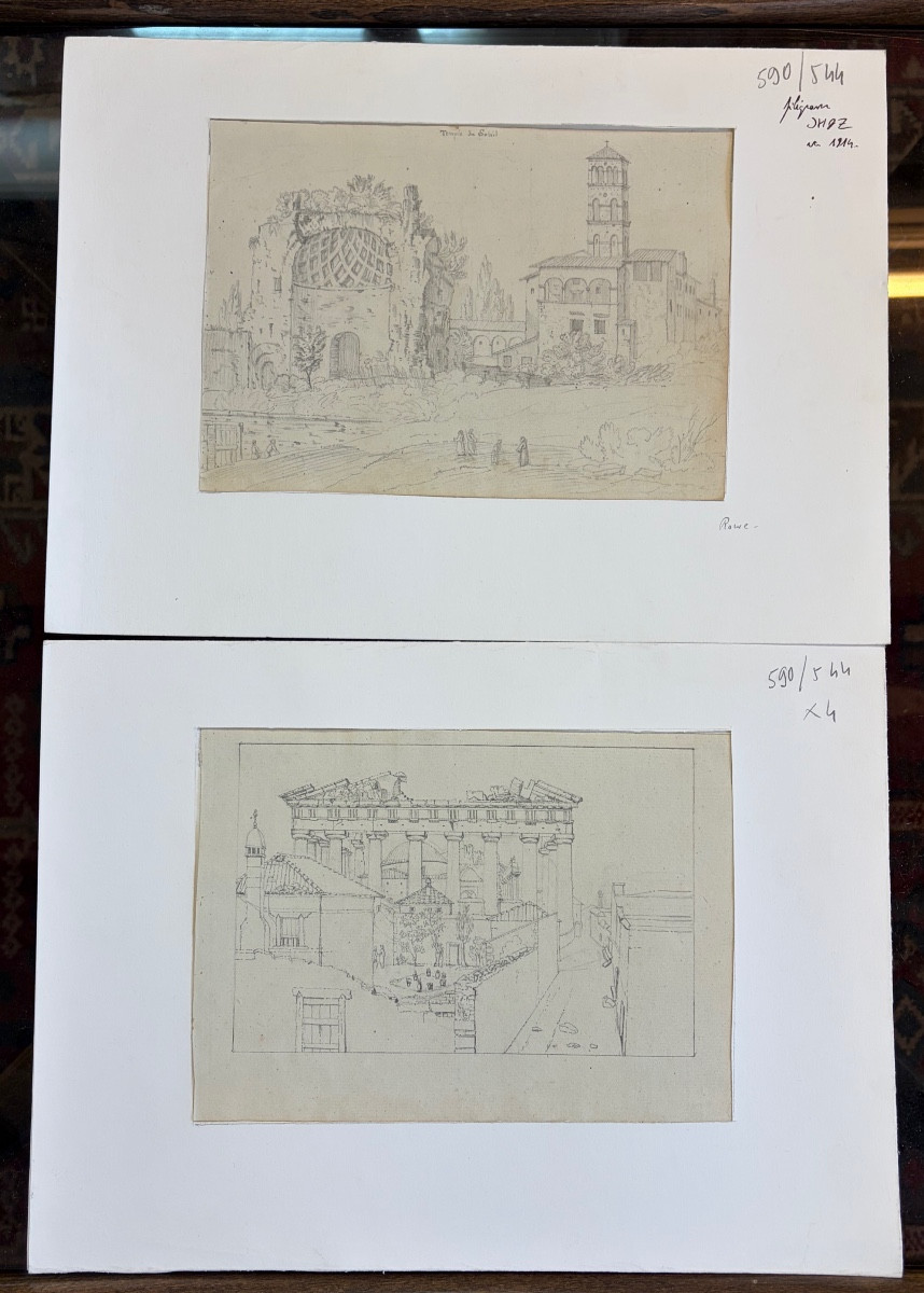 Italian School, Early 19th Century - 2 Pencil Drawings 