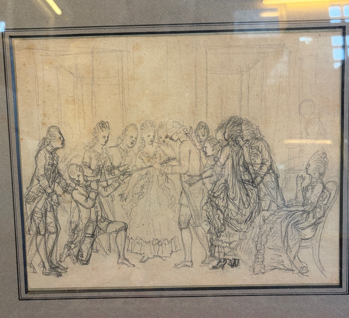 Graphite Drawing - French School, 19th Century -photo-3