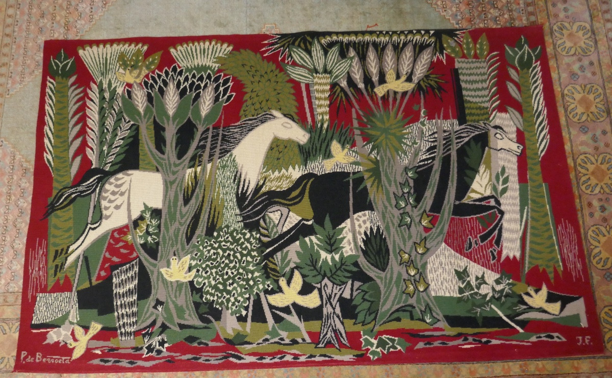 Pierre de Berroeta (1914-2004) - Tapisserie mécanique en laine