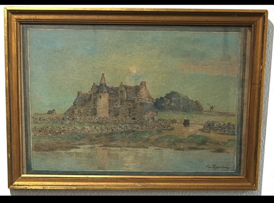 Ferdinand Loyen du Puigaudeau (1864-1930) - Manoir de Kervaudu - Crayon et Pastel