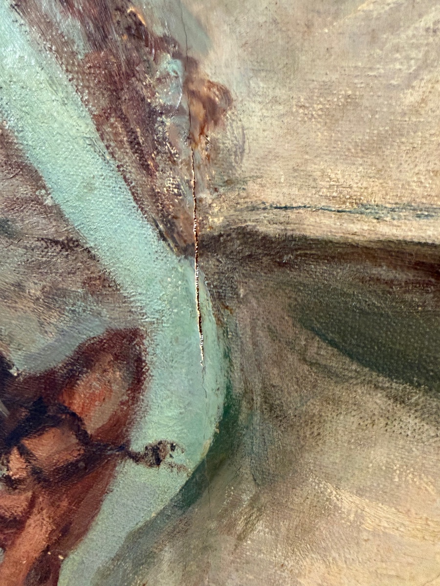 Luis Alberto Sangroniz y Castro (1896-1967) - Grande huile sur toile - Joueur de castagnettes-photo-2