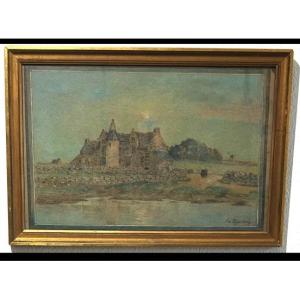 Ferdinand Loyen du Puigaudeau (1864-1930) - Manoir de Kervaudu - Crayon et Pastel