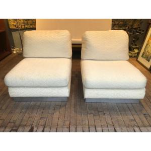 Jacques Charpentier (1918-1986) - Pair Of Armchairs From The 70s