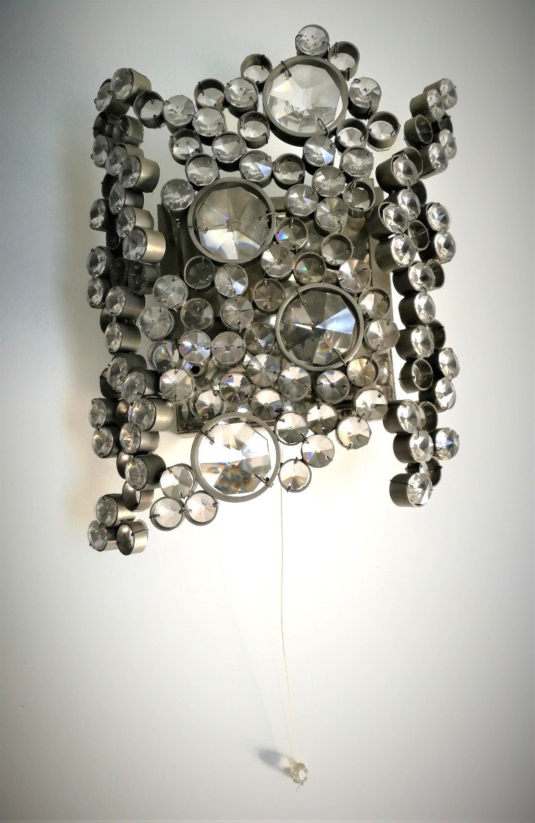 Wall Lamp With Swarovski Crystals, Palwa 1960s-photo-2