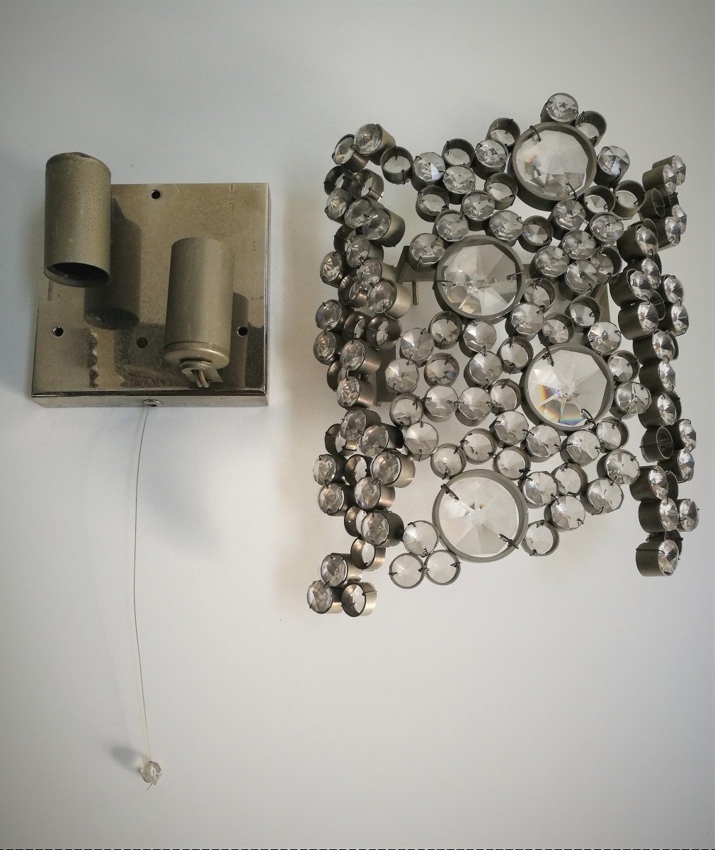 Wall Lamp With Swarovski Crystals, Palwa 1960s-photo-3