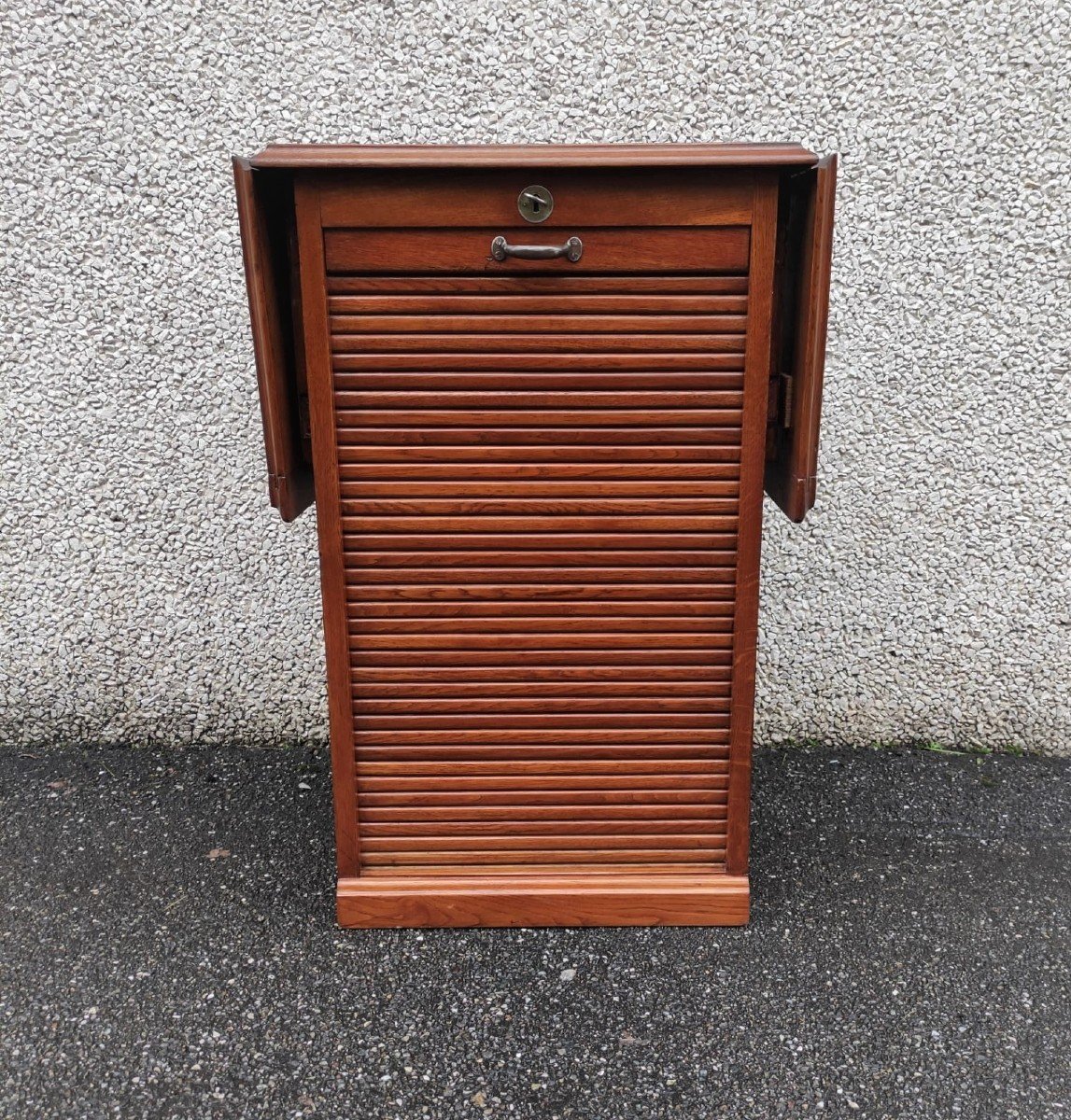 Rolling Shutter Cabinet With Flaps, Early 1900s.-photo-3