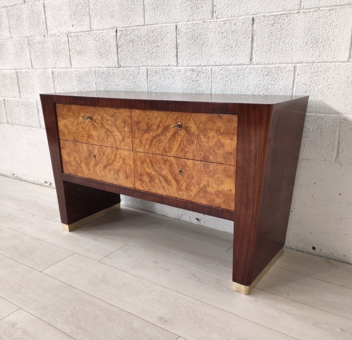 Sideboard With Drawers In Maple Root, Italy, 1950s