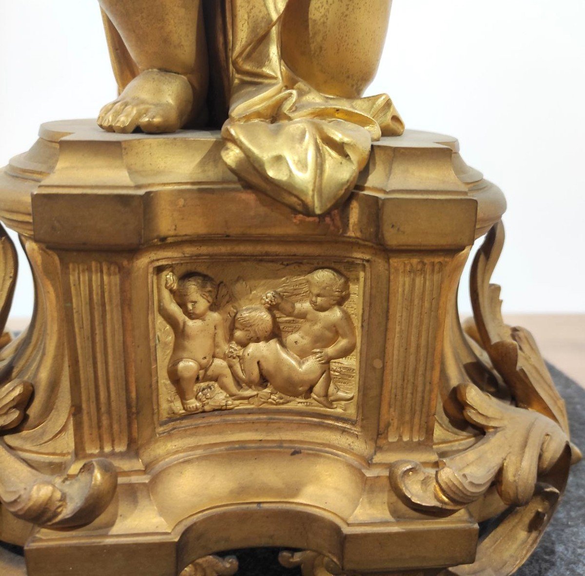 Candélabre ancien en bronze doré, H. Picard milieu 19ème siècle.-photo-8