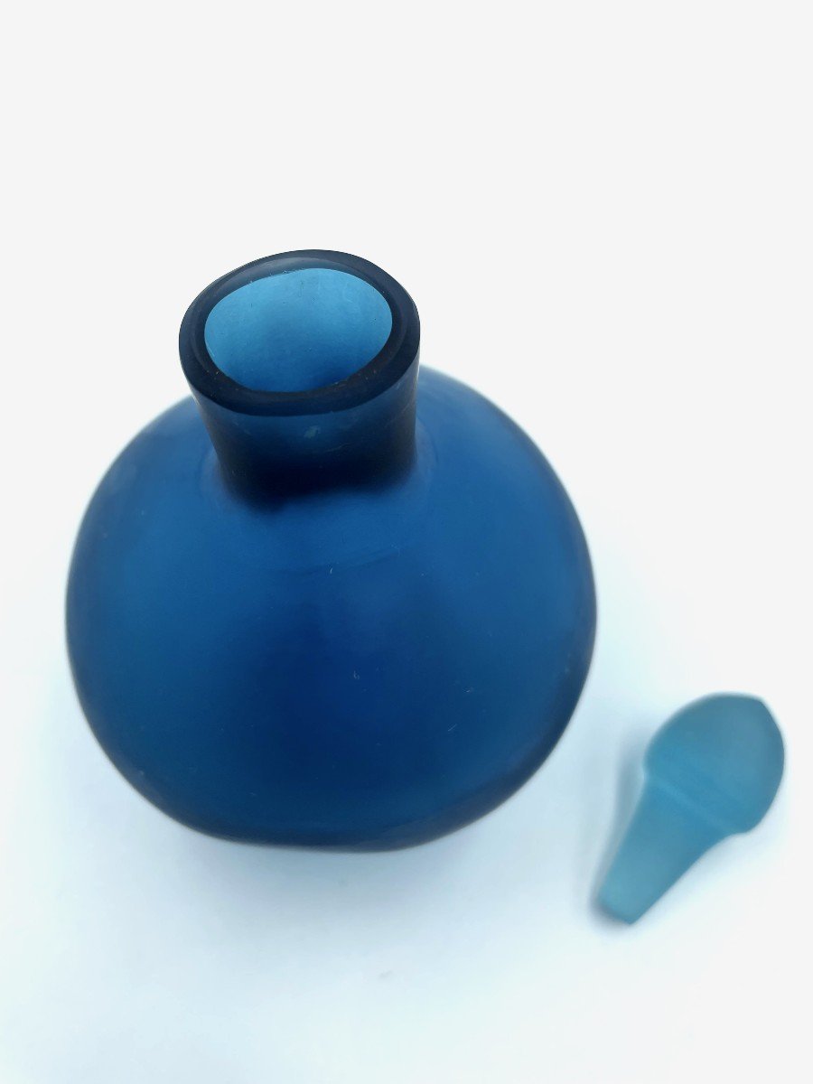 Venini Series 'velati' Blue Bottle, 1993-photo-3