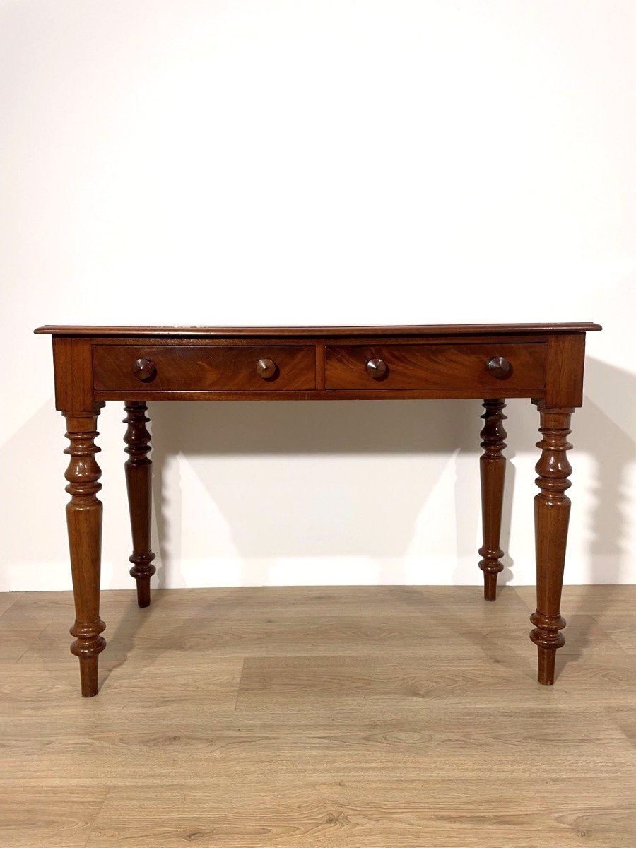 Bureau anglais victorien en bois d'acajou. 19e siècle