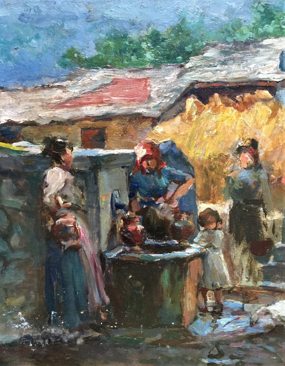 Alfonso Hollaender, huile sur panneau 1913-photo-4