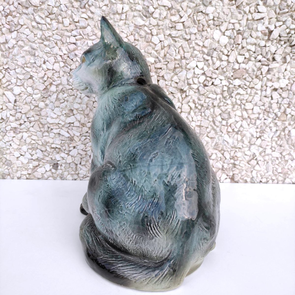 Sculpture de chat en guise de butoir de porte, Richard Ceramics Company, fin du XIXe siècle-photo-3