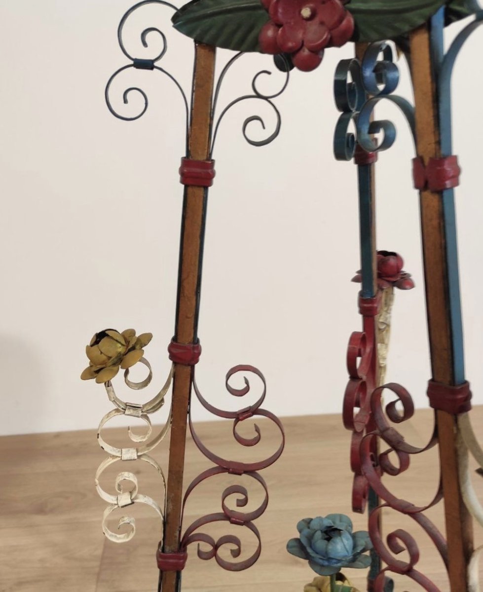 High Table In Wrought Iron And Marble, Italy, 19th - 20th Century-photo-6