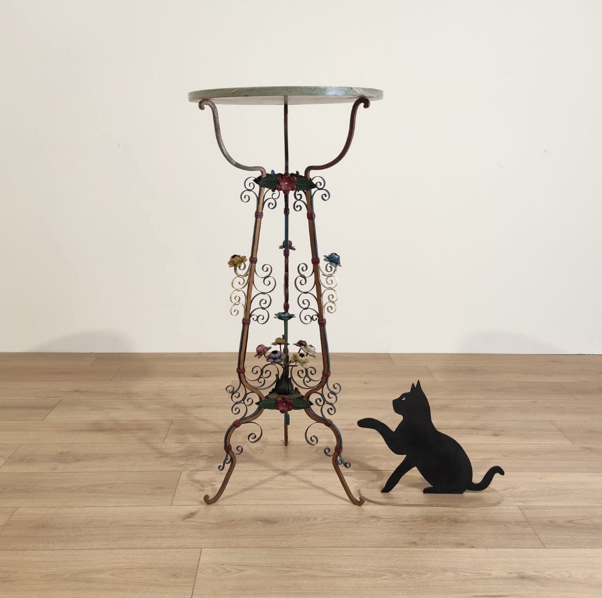 High Table In Wrought Iron And Marble, Italy, 19th - 20th Century-photo-7