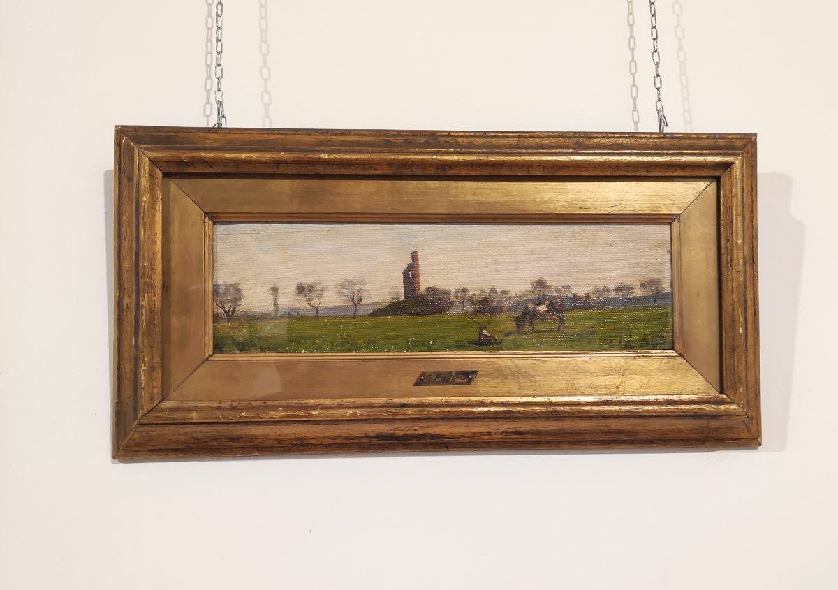 Giuseppe Raggio « Campagne romaine », milieu du XIXe siècle.-photo-2