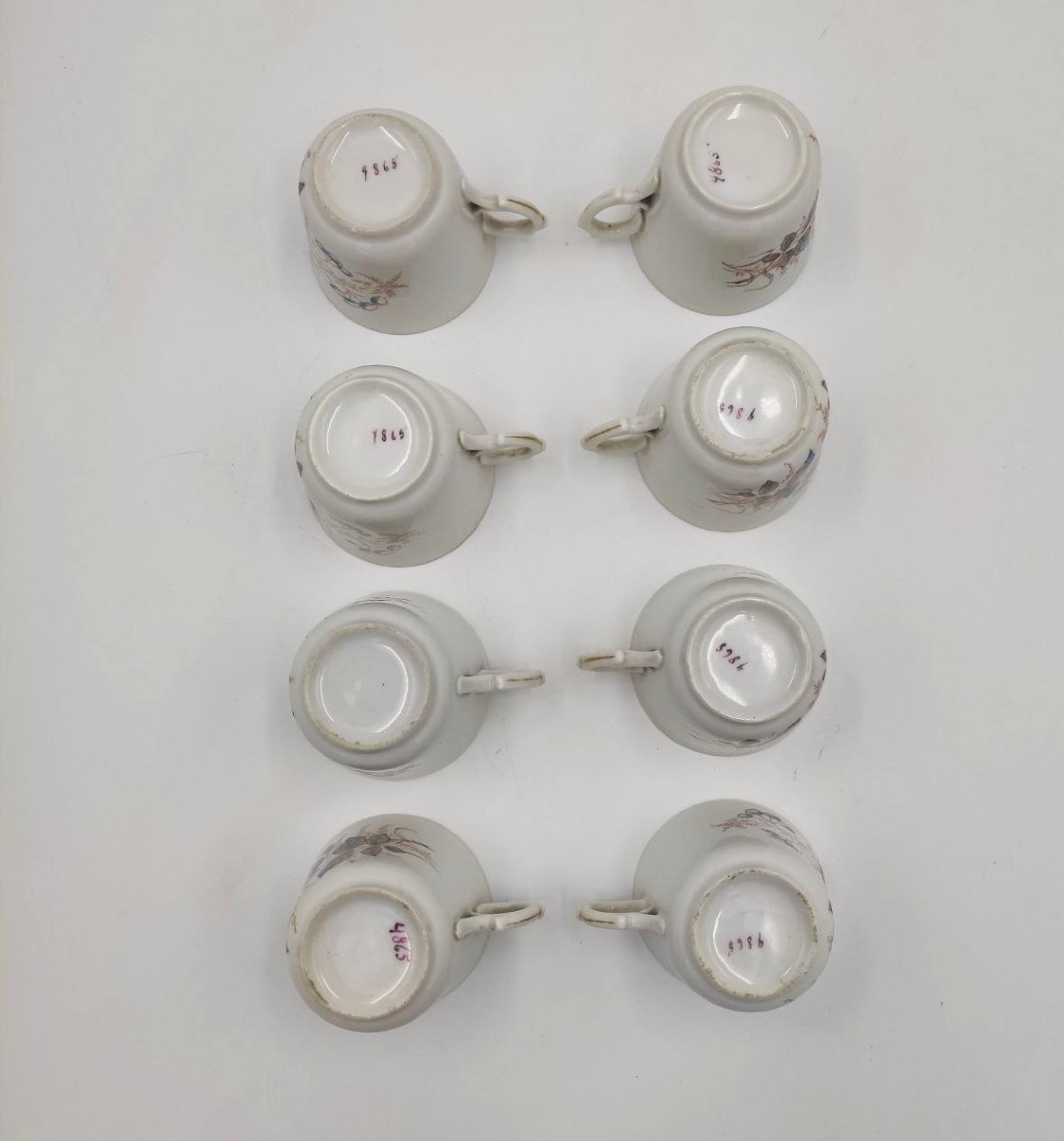 Service à café à décor de 'rose bleue', XIXe siècle.-photo-4