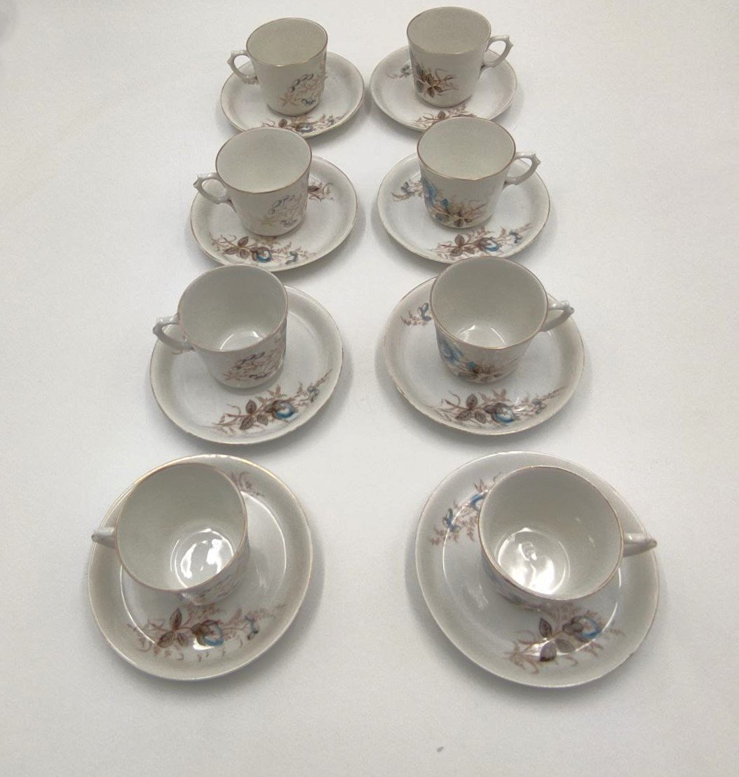 Service à café à décor de 'rose bleue', XIXe siècle.-photo-7